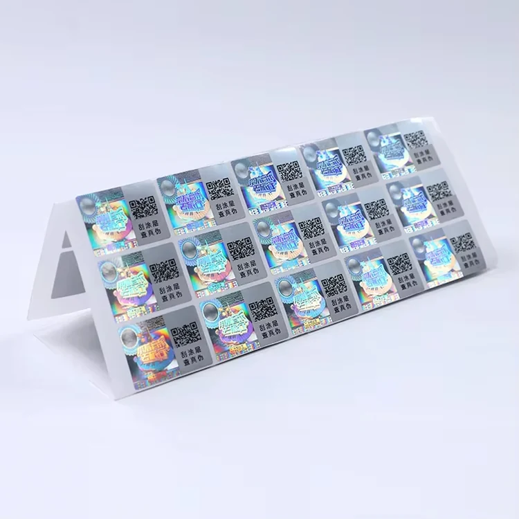 Serialised 2D code anti-counterfeit labels on a roll for variable data printing
