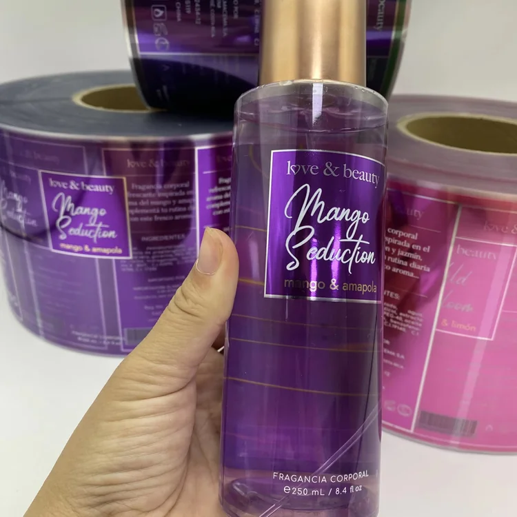 Cold foil vs hot foil stamping comparison on cosmetic label rolls at Gervin Printing factory