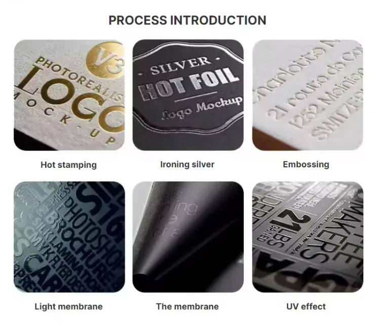 Custom box surface finishing: hot stamping, foil, embossing, soft-touch lamination, matte and UV coating