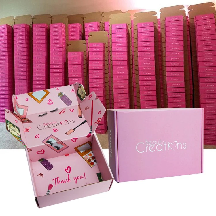 Stack of custom printed cosmetic mailer boxes for EPR packaging requirements compliance