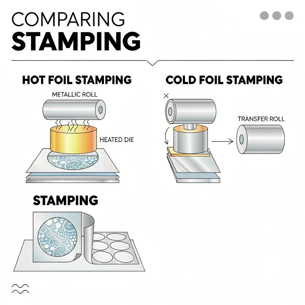 Hot foil versus cold foil stamping process comparison for security labels