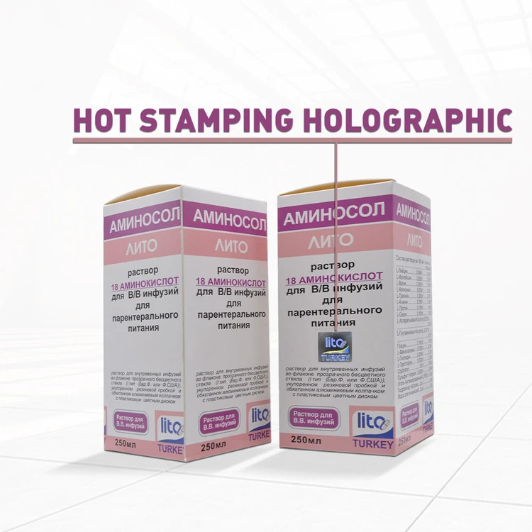Hot stamping holographic finishing on pharmaceutical cartons - a decorative effect screened under PPWR PFAS limits