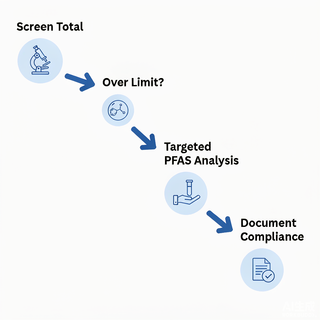 Stepwise PFAS testing workflow: total fluorine screen followed by targeted analysis